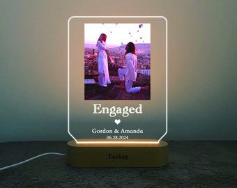 Engagement Gifts for Couple, Personalized Custom Gift, Engaged Giftsfor Couple, Engagement Plaque,  Valentine's Day Gift For Boyfriend Frame
