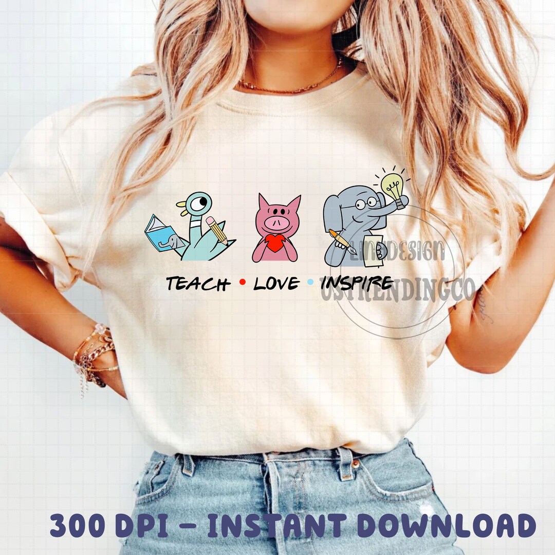 Teach Love Inspire Elephant and Piggie Png, Elephant Piggie Pigeon Png ...