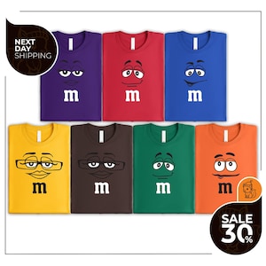 M and M Faces Halloween Costume Shirt | M M Face Matching Halloween Costume | Family Halloween Costumes | Candy Group Matching Shirts