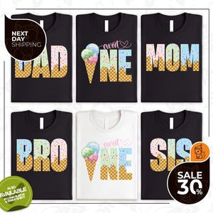 Family Ice Cream Theme Birthday Shirts | Mom Dad Bro Sis Family Ice Cream Birthday Shirts | Matching Ice Cream Birthday Tee | Girls Birthday