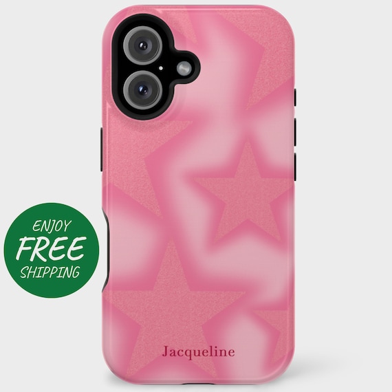 Personalized Pink Star Phone Case  Sparkle & Shine with Your Name, Custom  Cover for iPhone, Pixel, and Galaxy