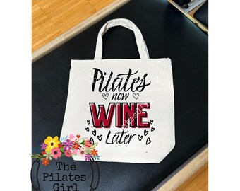Pilates tote, Pilates nowwine later tote,Pilates girl, Pilates bag, Pilates gifts, gifts for pilates instructors. Pilates Reformer, Pilates