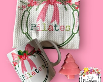Pilates Holiday gift set pink, Pilates reformer, Pilates ring with pink bow, pilates gifts, gift for pilates instructor, gift for pilates