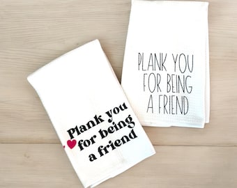 Plank you for being a friend Gift set, plank you, fun gifts,  Hostess gift, Pilates gift, Plank towel, Holiday fitness gift, gym friends
