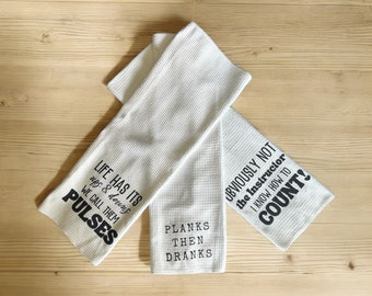 Funny Fitness Towel Set, Pilates Barre Plank Gift