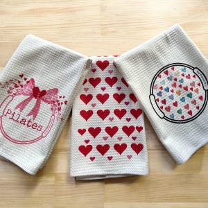valentine&#39;s Pilates ring towel set,  Holiday pilates towels,  gift for Pilates Instructor,Pilates girl, pilates reformer, pilates decor