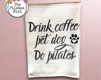 Pilates Towel, Coffee Dog Lover Gift