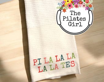 Pilates holiday gifts, Pi la la la lates towel, fun pilates towel, gift for Pilates Instructor,Pilates girl, pilates reformer, pilates decor