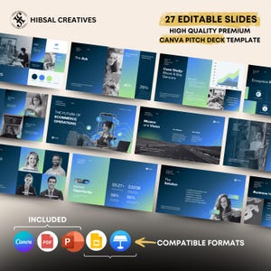 Canva SaaS Pitch Deck Template | Investor Presentation for Tech Startups, Founders, and Digital Products