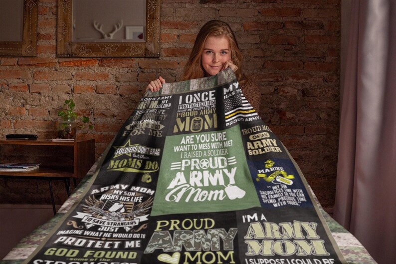 Proud Army Mom Blanket, US Military Mom Blanket, Soldier Mom Blanket
