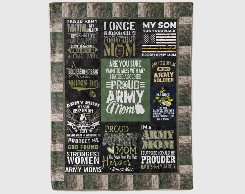 Proud Army Mom Blanket, US Military Mom Blanket, Soldier Mom Blanket