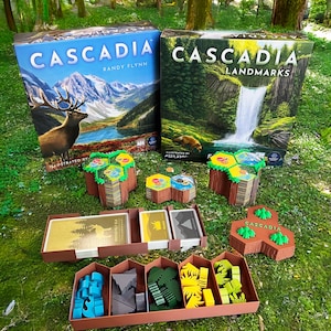 Thematischer Organizer-Einsatz für die Erweiterungsbox „Cascadia und Wahrzeichen“