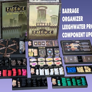 BARRAGE Board Game Organizer Leeghwater Project, Colorado Connection, Nile Affair, and Upgrades