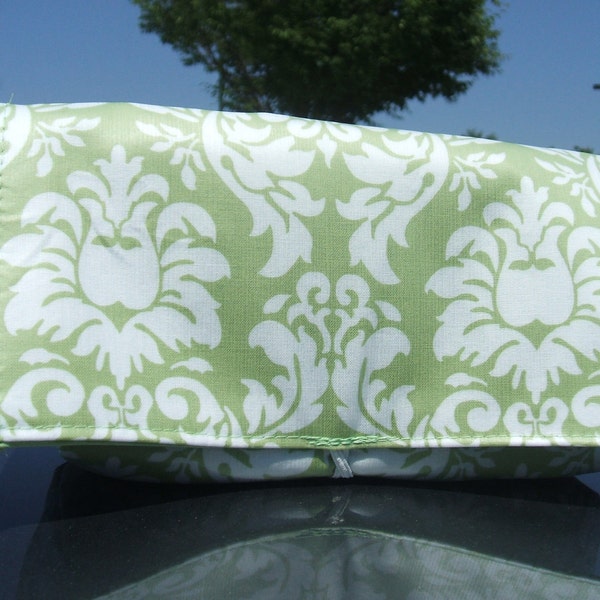 Waterproof Coupon and Purse Organizer Avocado Damask Fabric