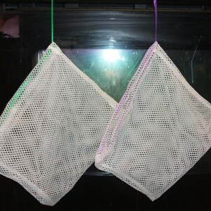 Ready to ship, Set of 4 Produce Bags Poly Mesh Asst Ribbon Colors Super Strong image 2