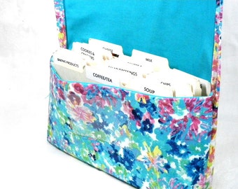 Coupon Organizer - Coupon Holder - Coupon Bag - Coupon Binder - Purse Organizer - Receipt Holder - Watercolor Floral Fabric
