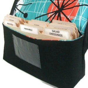 Coupon Organizer Wallet Black with Atomic Turquoise Orange Burst Lining