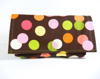 Organisateur de coupons, Coupon Purse, Coupon Portefeuille, Coupon Holder Drunk Dots Fabric