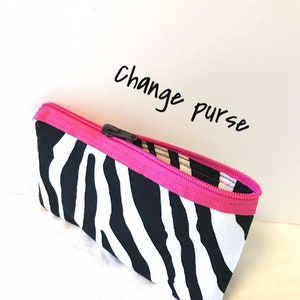 Coupon Purse Organizer Zebra Fabric with Turquoise Lining image 10