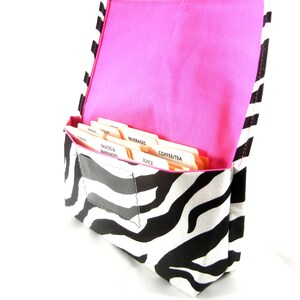 Coupon Purse Organizer Zebra Fabric with Turquoise Lining image 3