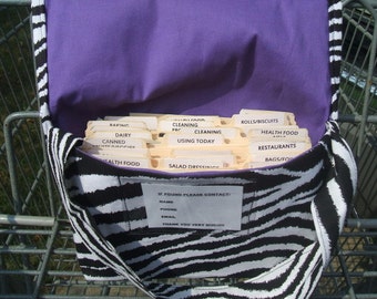 Coupon Holder Mega Large Zebra Fabric Purple Lining