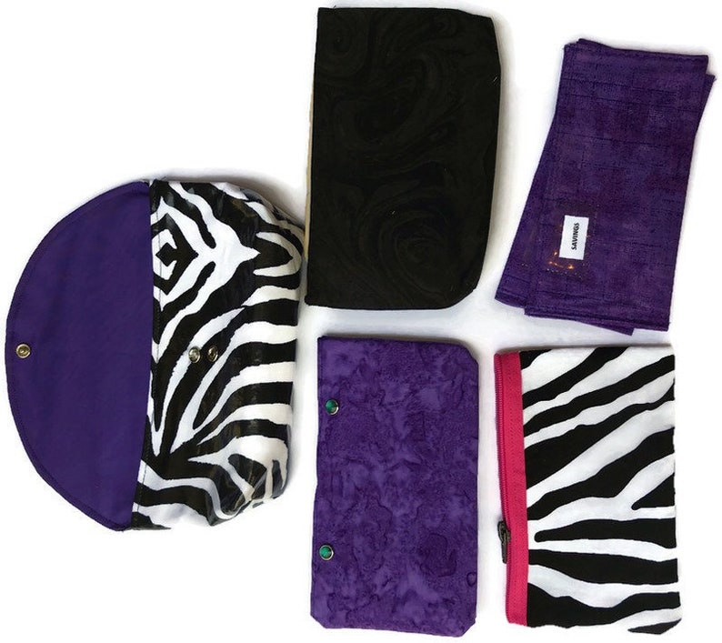 Wallet Card Holder Organizer System Waterproof Zebra 5 piece image 2