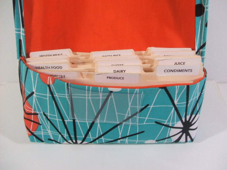 Coupon Organizer Wallet Atomic in Turquoise with Orange Lining | Etsy