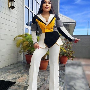IT Girl Boss Suit, Premium Crepe Women Suit, White Cooperate Wear, Ladies Black Office Pants, Graduation Suit, Custom Women Suit, Trouser