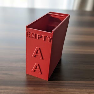 3D Printed AA Battery Recycling Bin - Empty Battery Storage Box with Sliding Lid