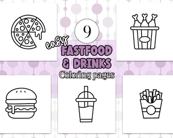 Easy Food Coloring Pages for Children Kindergarten Printable Coloring Pages Minimalist Anxiety Relief Coloring Sheet Preschool Learning