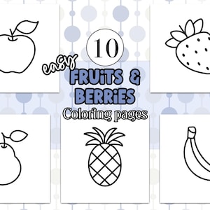 Easy Fruit Coloring Pages for Children Kindergarten Printable Coloring Pages Minimalist Anxiety Relief Coloring Sheet Preschool Learning