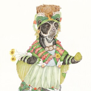 Set kaarten met brilbeer Jungle Uitnodigingen Orchidee bedankkaarten Blanco botanische uitnodigingen Kaarten met dieren en bloemen Wildlife Natuurkaarten