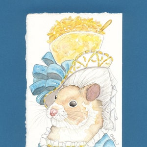 One of a Kind Original Painting Macaroni and Cheese Hamster Gift for Pasta Lover Comfort Food Art Cute Hamster Decor Mac and Cheese Gift