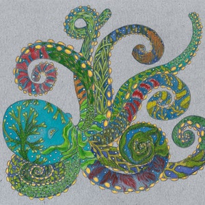 Octopus Painting Seaweed Painting Octopus Watercolor Seaweed Watercolor Octopus Gift Octopus Artwork Octopus Decor Beach Decor Ocean Art
