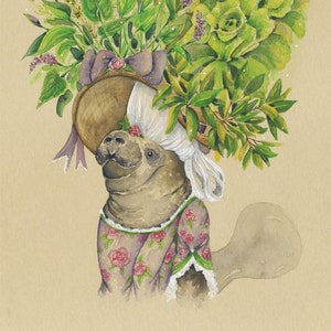 Jeu de cartes lamantins Cartes créatures de l'océan Cartes faune océanique Cartes animaux océaniques Lamantin Merci Faire-part lamantins Cartes lamantin sirène