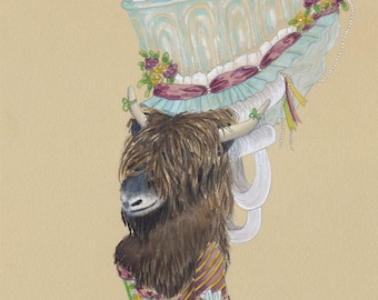 Pretty Yak Cards Animal and Food Cards with Envelopes Letter Y Cards Unique Blank Cards Marie Antoinette Cards French Vanilla Yogurt Cards