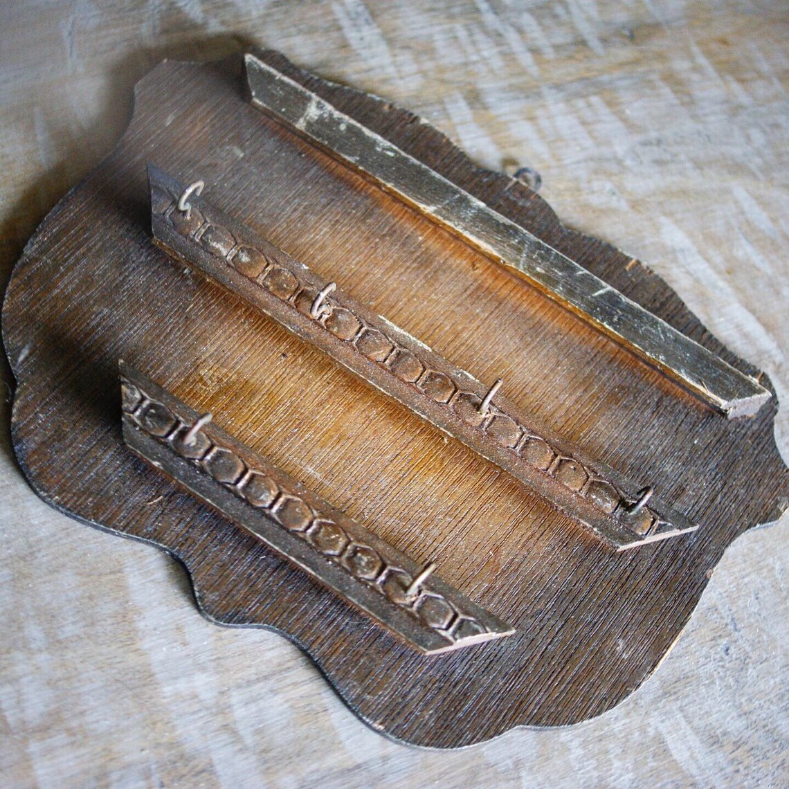 Vintage Wooden Hook Plaque for Keys or Jewelry Wall Decor Etsy