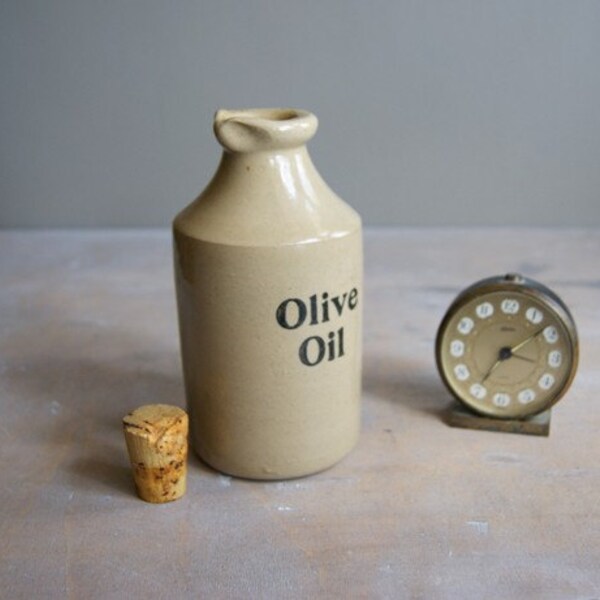Stoneware Olive Oil Jar