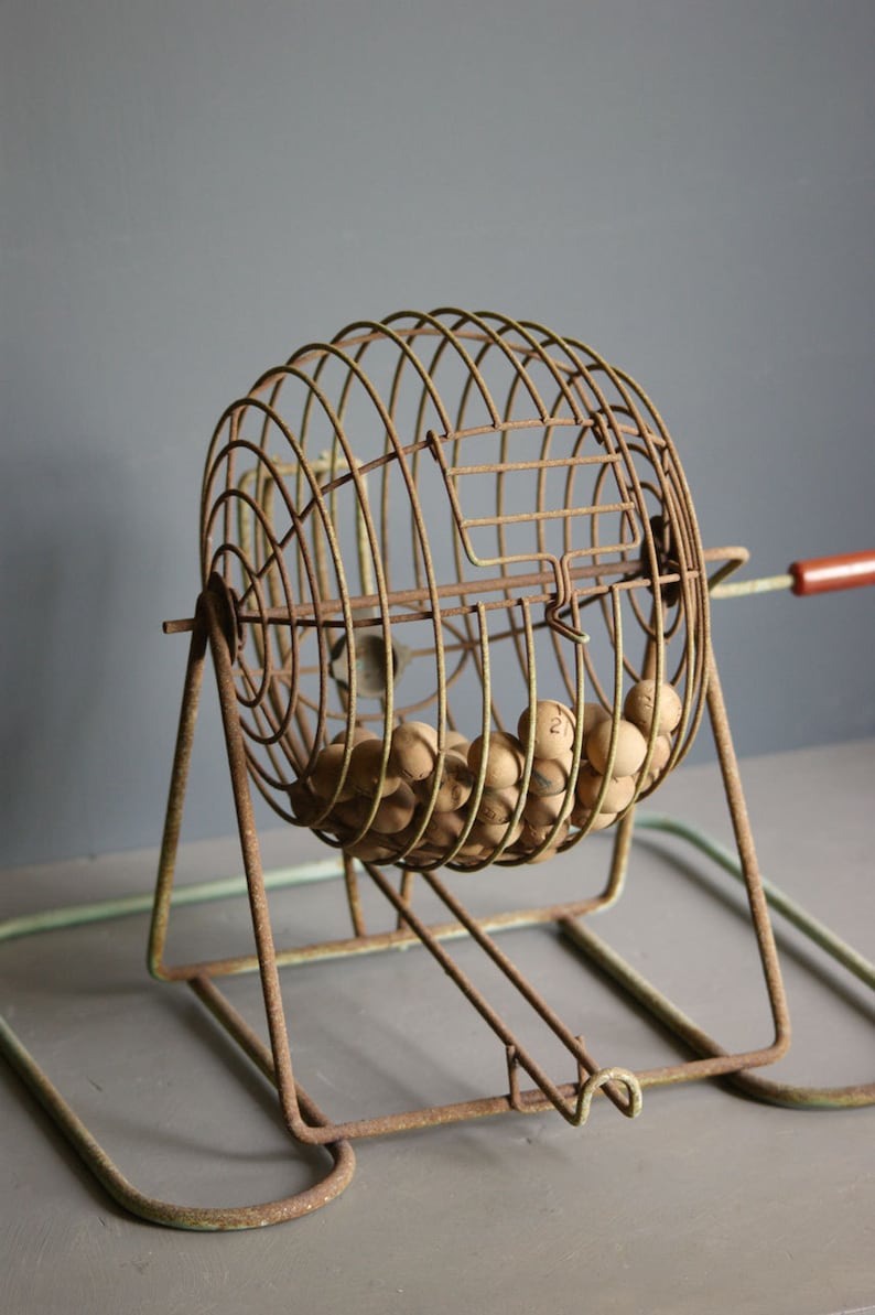 Vintage Bingo Cage and Wooden Balls by Jarco Game Room Etsy