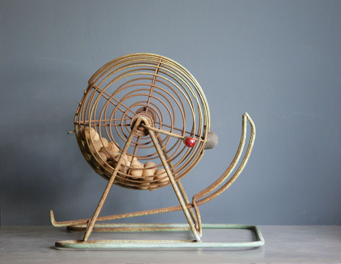 Vintage Bingo Cage and Wooden Balls by Jarco Game Room Etsy
