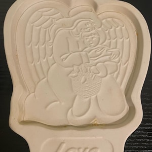 Longaberger 1995 Angel of Love Clay Cookie Mold, Longaberger Angel Series Cookie Mold, Dresden, OH