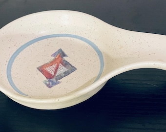 Treasure Craft Horizon Spoon Rest, Southwestern Pattern, Made in USA