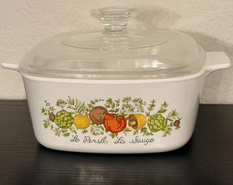 CorningWare Spice of Life Casserole Dish with Lid, Le Persil, La Sauge P-1 1/2-B, 1 1/2 Quart