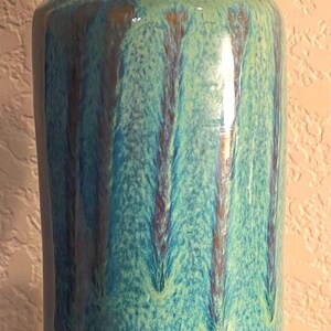 Beautiful Blue Glazed Hand Thrown Bristol Pottery, 10.5” Tall