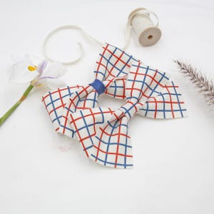 4th of July Felt Hair Bow|  Patriotic Grid Bow for Girls | Felt Bows | Red White Blue Hair Clip or Headband | Independence Day Accessory