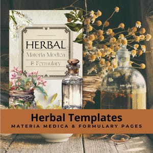 Herbal Materia Medica & Formulary, Herbalist Journal Notebook, Digital Herbal Templates, Herbalism Planner, Witchy Herbal Journal, Grimoire