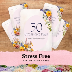 Stressabbau Affirmationskarten, digitaler Download, ruhiger Geist, tägliche Affirmation, druckbare Selbstfürsorge, innerer Frieden, Angstlinderung, Überwältigung