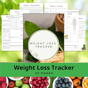 Weight loss Tracker, Healthy Eating Journal, Fitness Planner Printable, Weight Loss Chart, Emotional Eating, Body Measurements, Meal Planner