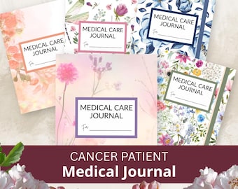 Krebs-Patient, Medizinisches Tagebuch, gesundheitsplaner, digital, Medikamente-Tracker, medizinische Sammelmappe, Unterstützung für Pflegekräfte, bedruckbar, Blumen