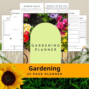 Pianificatore di giardinaggio, diario delle piante, calendario di semina, cura delle piante, semina, appunti sulle erbe aromatiche, pianificatore di layout del giardino, monitoraggio della fauna selvatica, stampa